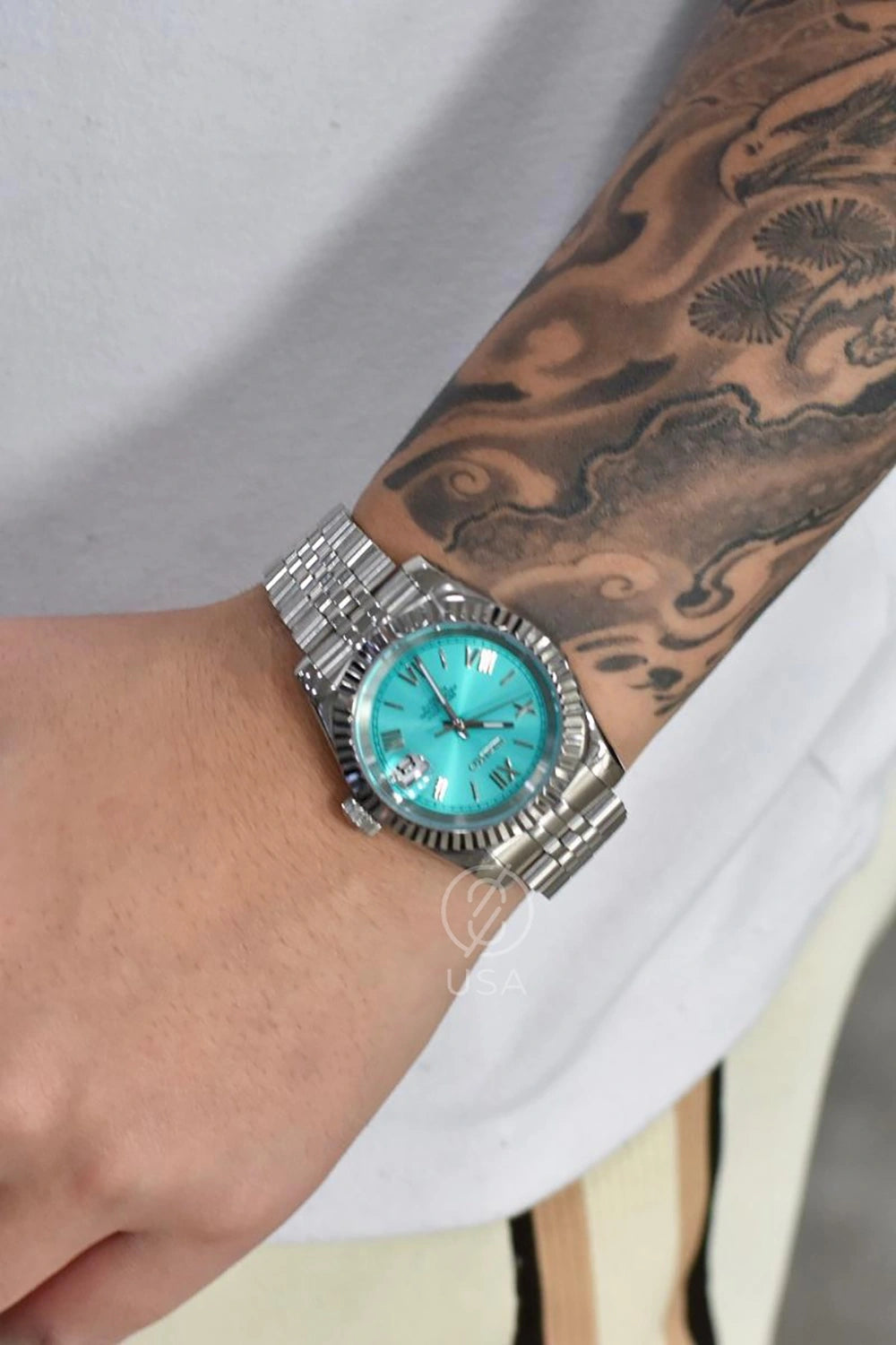 Mod Datejust Roman Tiffany Blue