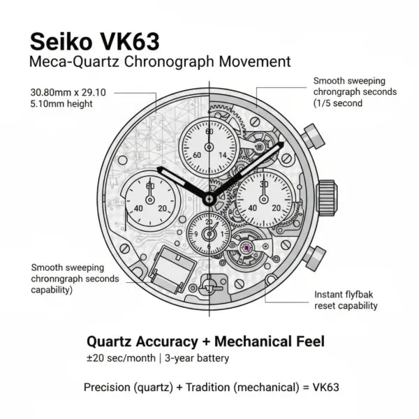 Seiko VK63 Movement: The Meca-Quartz Chronograph Hybrid