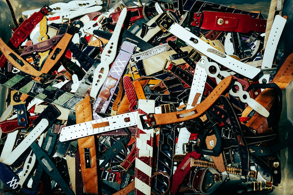 Pile of colorful watch bands and straps