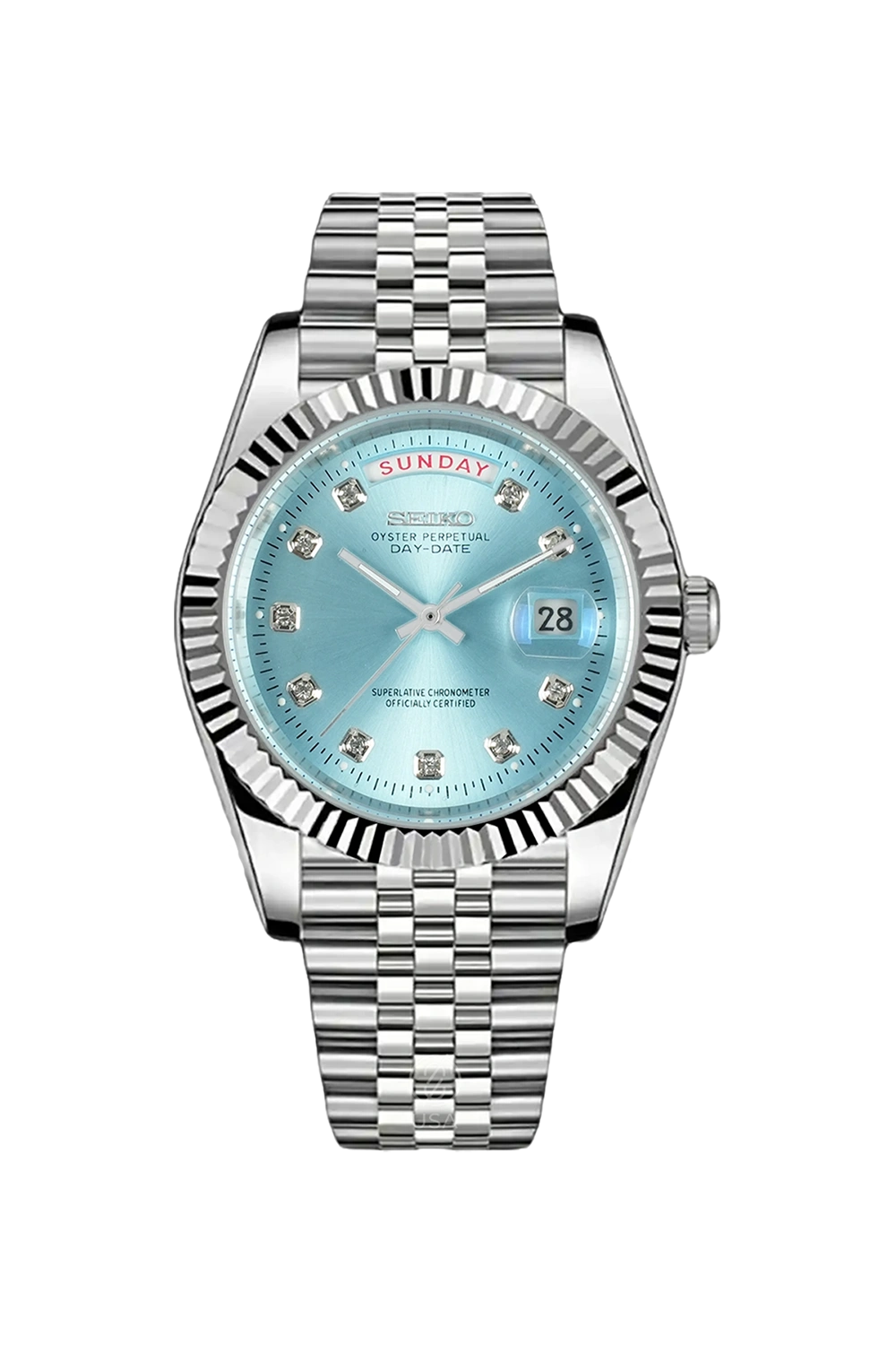 2a4e5ff855931ae880b52c7581fc98c1_51d473a9-ec6c-470f-99c4-ab2131fe4a13.png Mod Day-Date Sky Blue Diamond - Image 1
