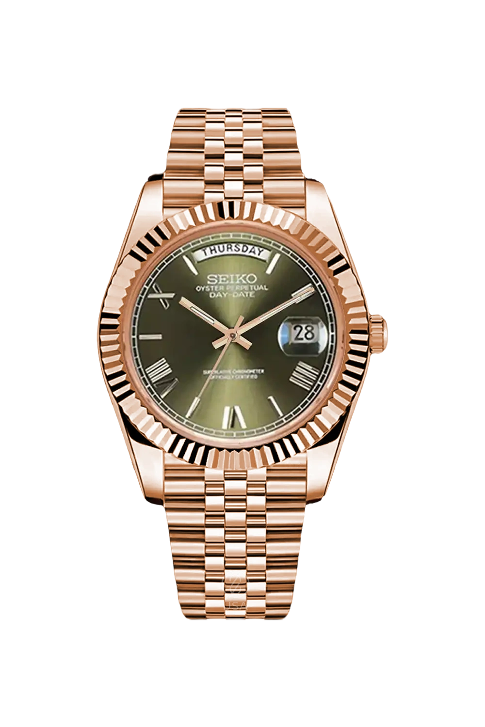 Mod_Day-Date_Rose_Gold_Green_569a76ee-fe0d-42d4-aa27-4bb4f7995a0f.png Mod Day-Date Rose Gold Green - Image 1